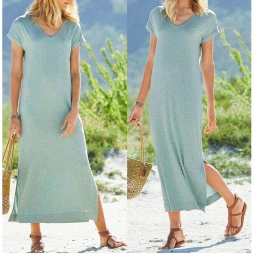 Peruvian Connection Size Small Light Blue Dress - Pima Cotton, Modal and Spandex